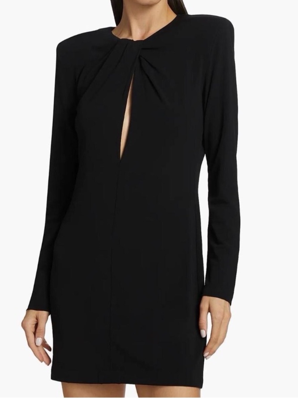 NWT ANINE BING Amaya Black Long Sleeve Keyhole Mini Dress Size M